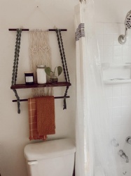 Towel Rack Macrame Wall Hanging Shelf