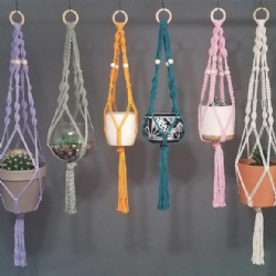 Macrame Kits Beige Color Plant Hangers Wall Hanging