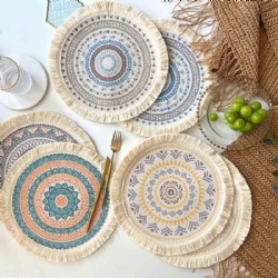 Natural Macrame Table Coaster Placements