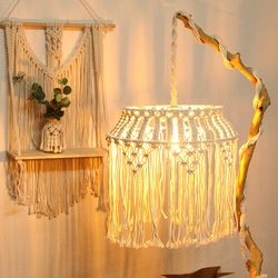 Large Macrame Lampshade Chandeliers Lamp