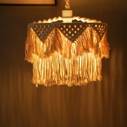 Light Lampshade Macrame Layered Chandelier Lamp