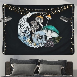 Mushroom and Moon Wall Hangings Tapestry