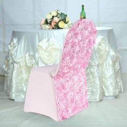 Wholesale dusty rose party rosette chair cover