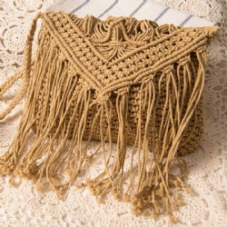 Women Shoulder Macrame Tote Bag Handmade