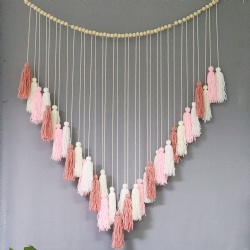 Boho Pink Cotton Macrame Christmas Decorations Decor