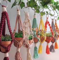 Handmade Cotton Macrame Hanger Rear View Car Hanging Diffuser