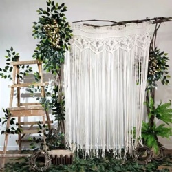 Wedding Boho Custom Cotton Large Wall Hanging Macrame Door Curtain