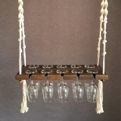 acrame Wine Glass Holder Rack Wall Hanging Shelf