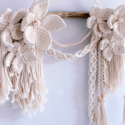 Cotton Handmade Macrame Flower Design Wall Art Hanging